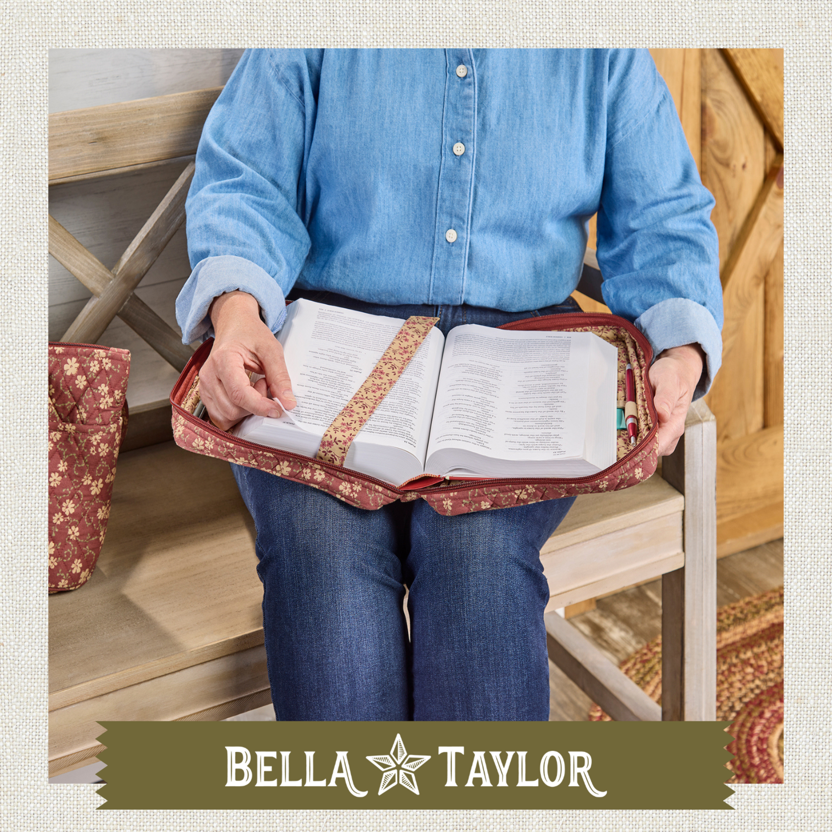 Bella Taylor Bible Cover - Burgundy Floral