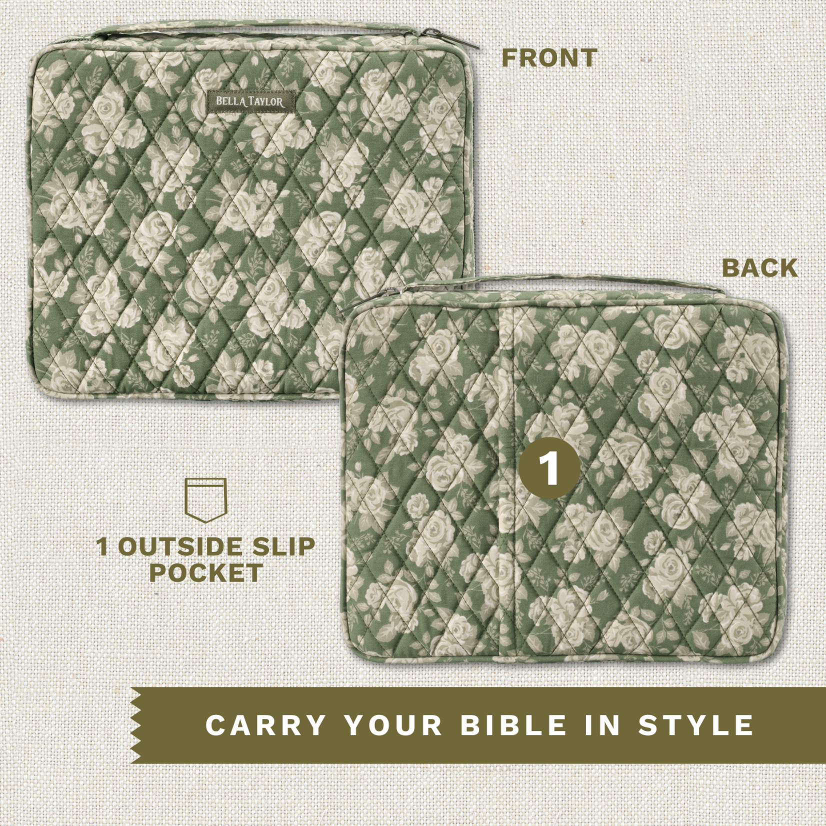 Bella Taylor Bible Cover - Heirloom Rose