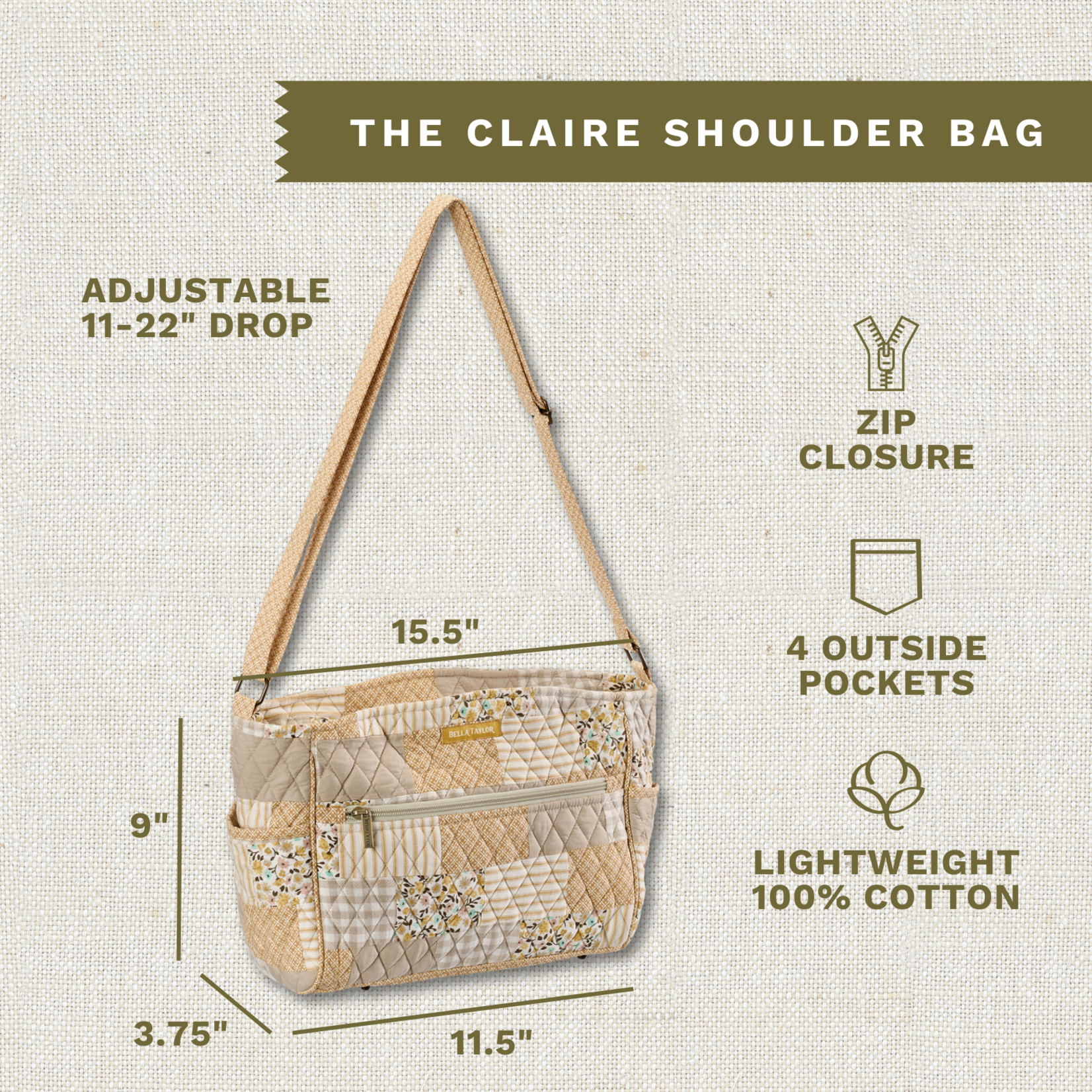 Bella Taylor Claire Handbag - Prairie Meadow Patch