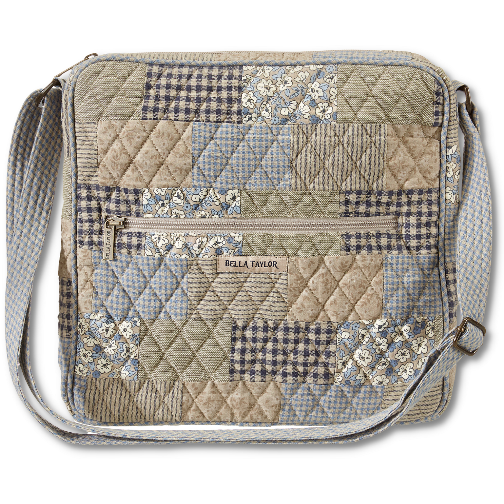 Bella Taylor Large Crossbody - Khaki Patchwork