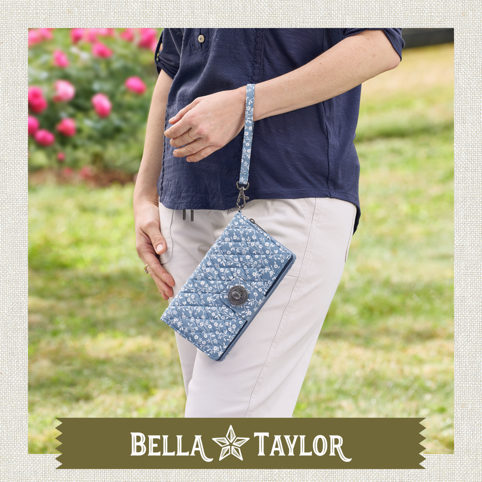 Bella Taylor RFID Cash System Wallet - Heritage Blue Floral
