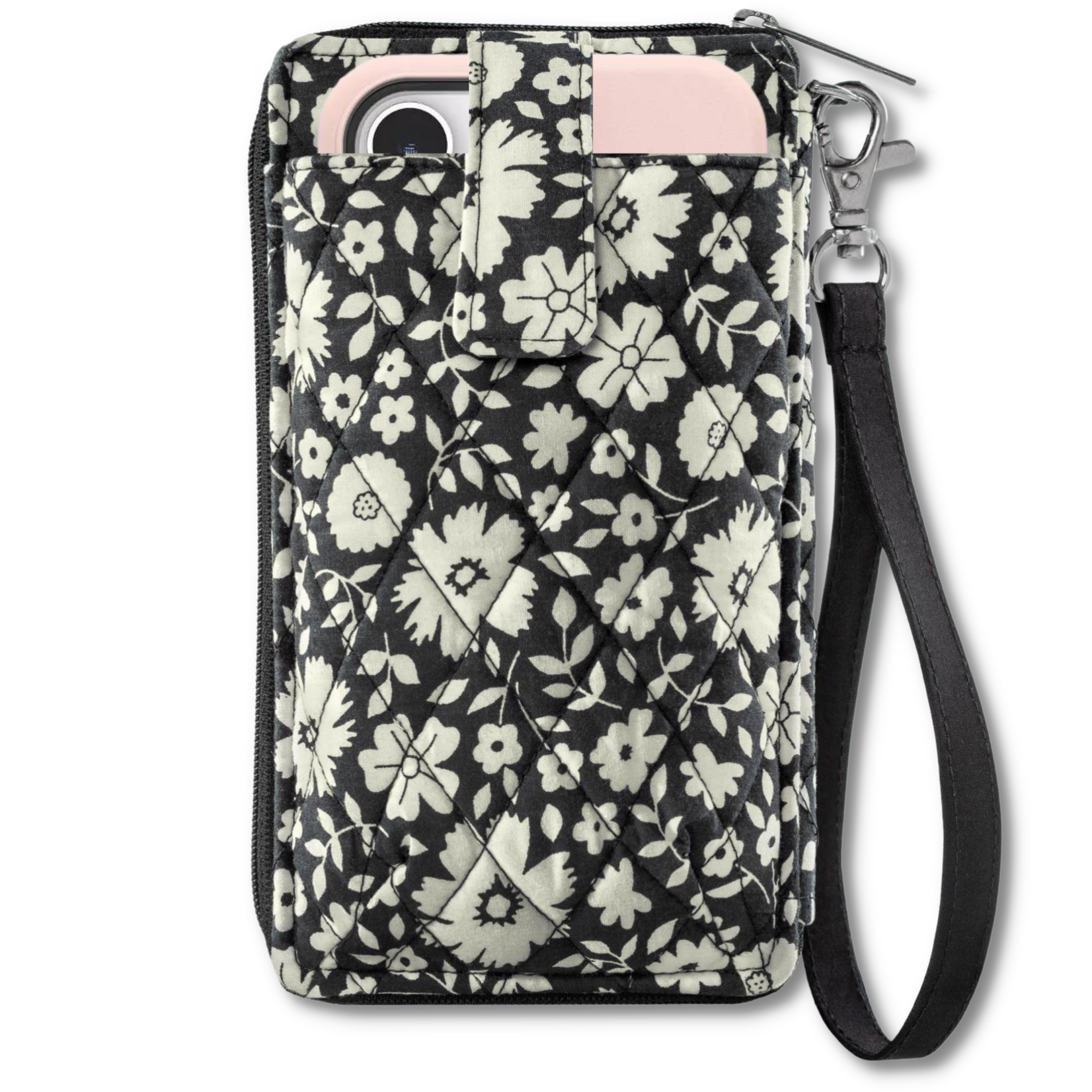 Bella Taylor RFID Cell Phone Wristlet - Bicolor Floral Black