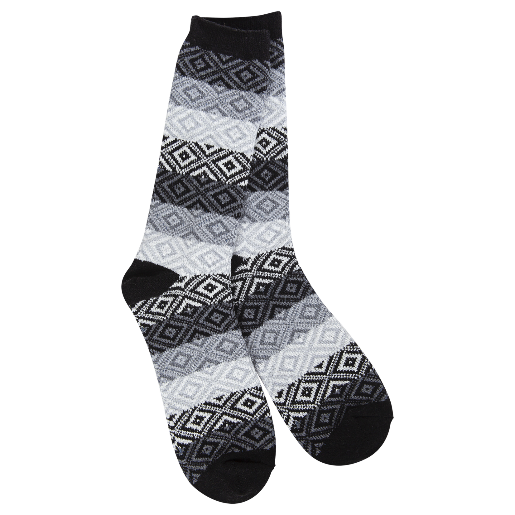 World's Softest Socks 75648 - Black Multi - Weekend Gem Crew