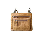 R Leathers 3097XL LBN - Crossbody Belt Pouch Clip - Light Brown