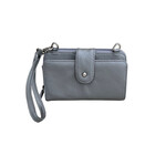 R Leathers 3141 GRY - Phone Pouch w/ CC Slots - Gray
