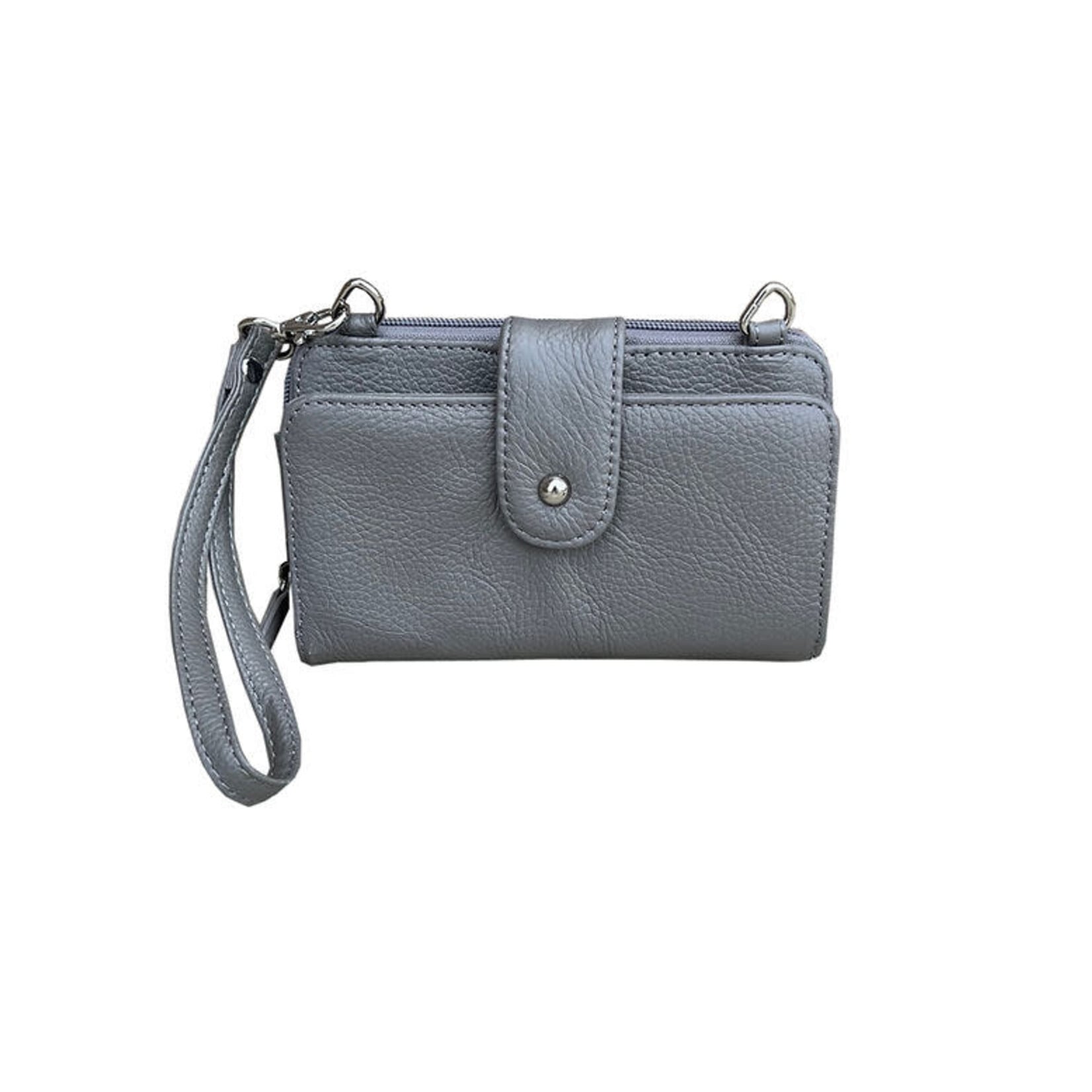R Leathers 3141 GRY - Phone Pouch w/ CC Slots - Gray