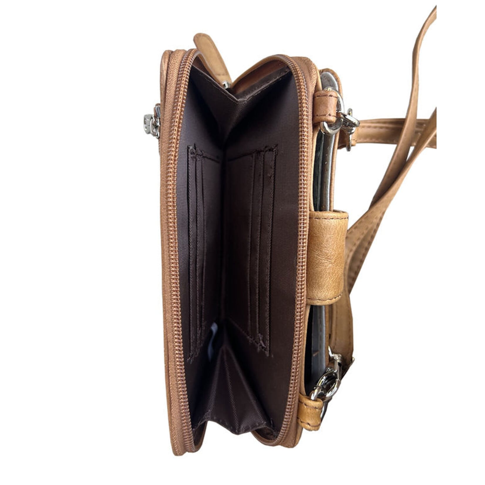 R Leathers 3141 GRY - Phone Pouch w/ CC Slots - Gray