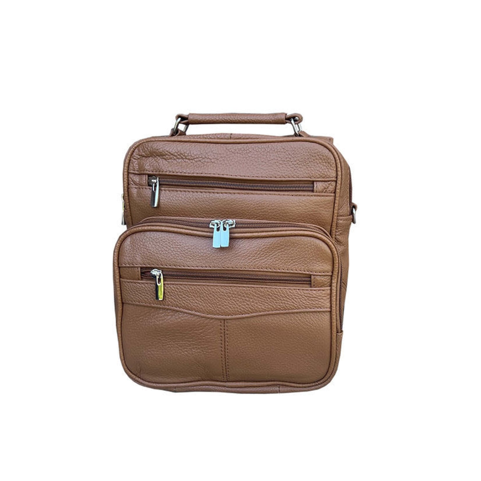 R Leathers 3751 LBN - Light Brown - Cowhide Leather Crossbody