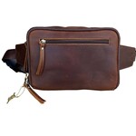 R Leathers F-7073 BN - Vintage Cowhide Leather Fanny Pack / Crossbody / Sling