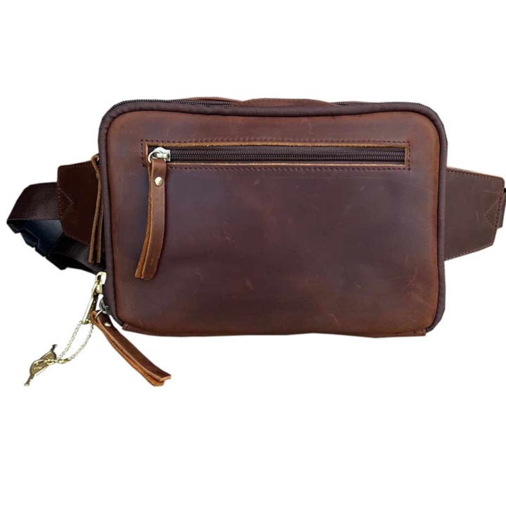 R Leathers F-7073 BN - Vintage Cowhide Leather Fanny Pack / Crossbody / Sling