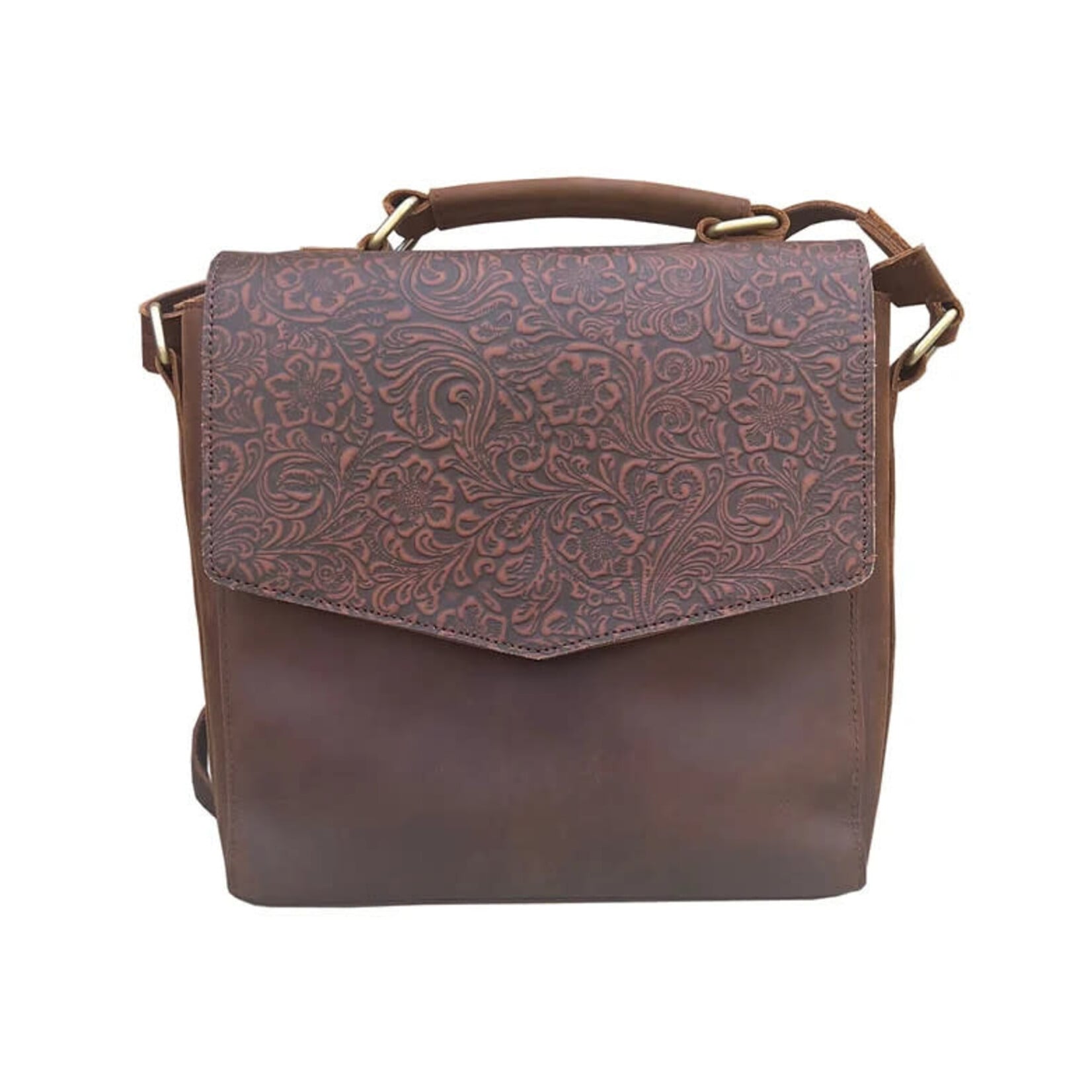 R Leathers F9011 BN - Vintage Leather Crossbody / Shoulder Bag