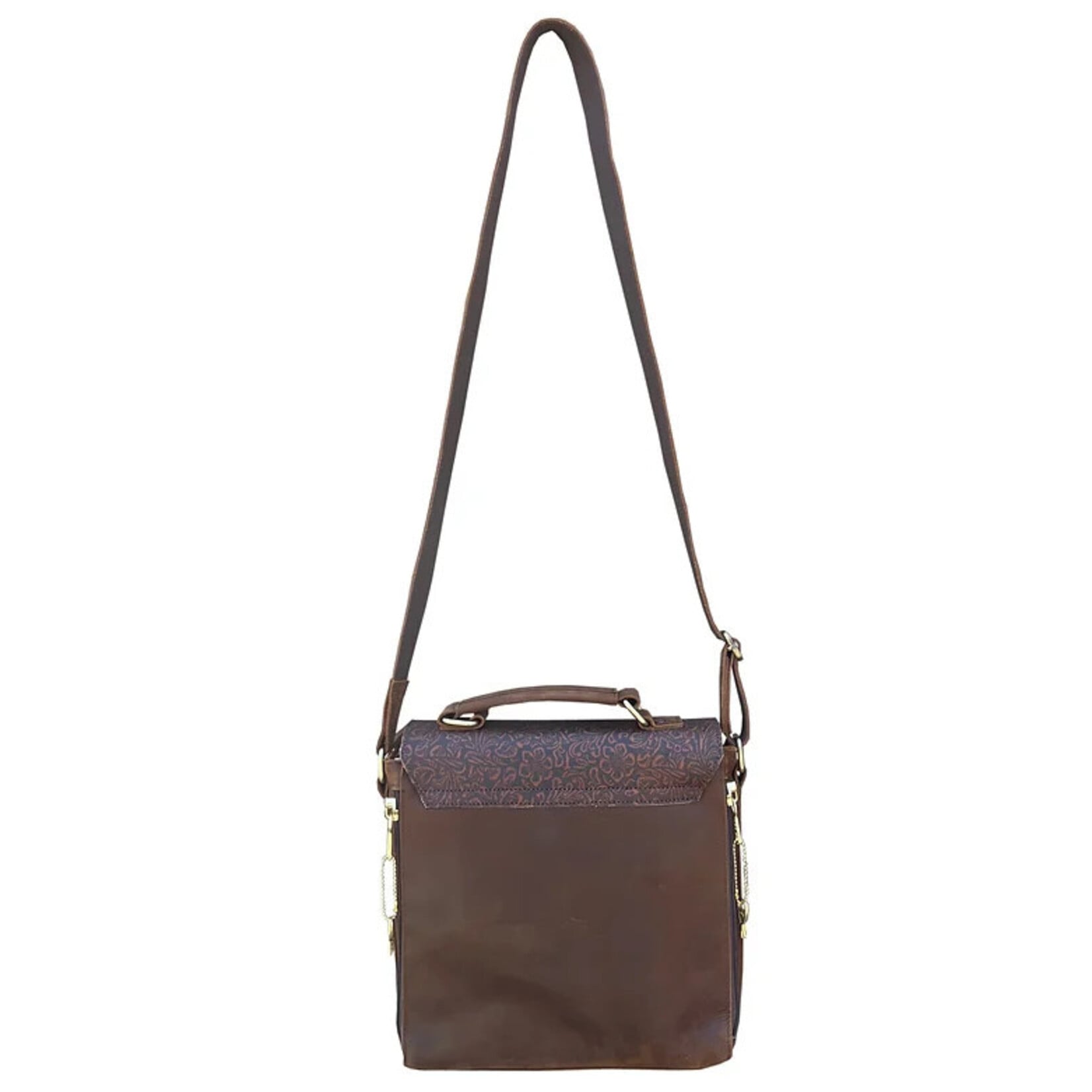 R Leathers F9011 BN - Vintage Leather Crossbody / Shoulder Bag