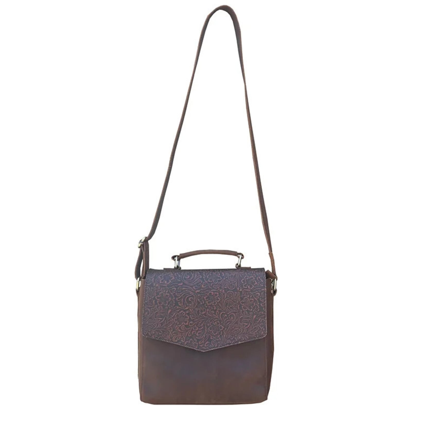 R Leathers F9011 BN - Vintage Leather Crossbody / Shoulder Bag