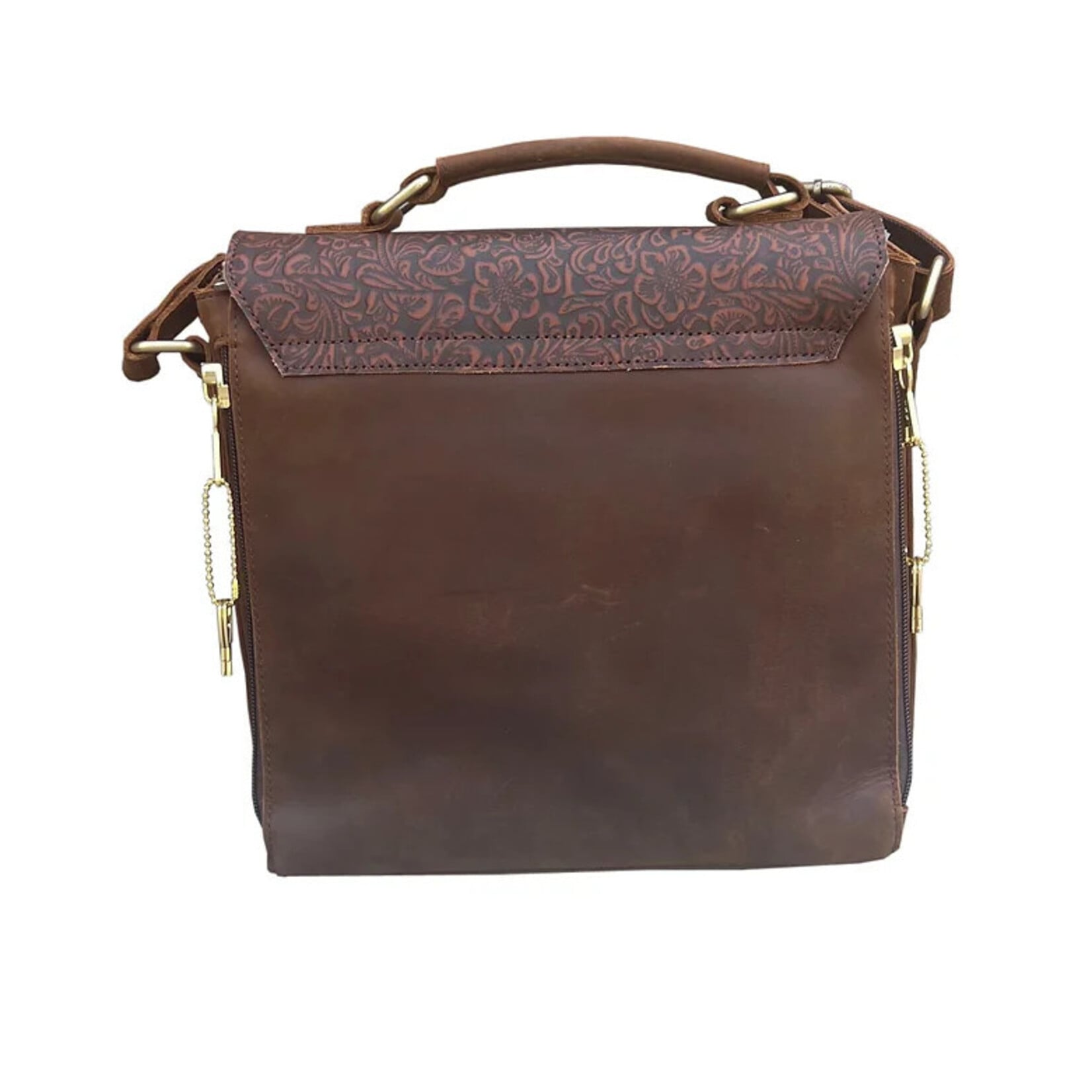 R Leathers F9011 BN - Vintage Leather Crossbody / Shoulder Bag