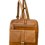 R Leathers F9015 LBN - Light Brown - Wax Oil Cowhide Leather Backpack