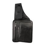 R Leathers RM001 BK - Black - Cowhide Sling Purse w/Water Bottle & Phone Holder