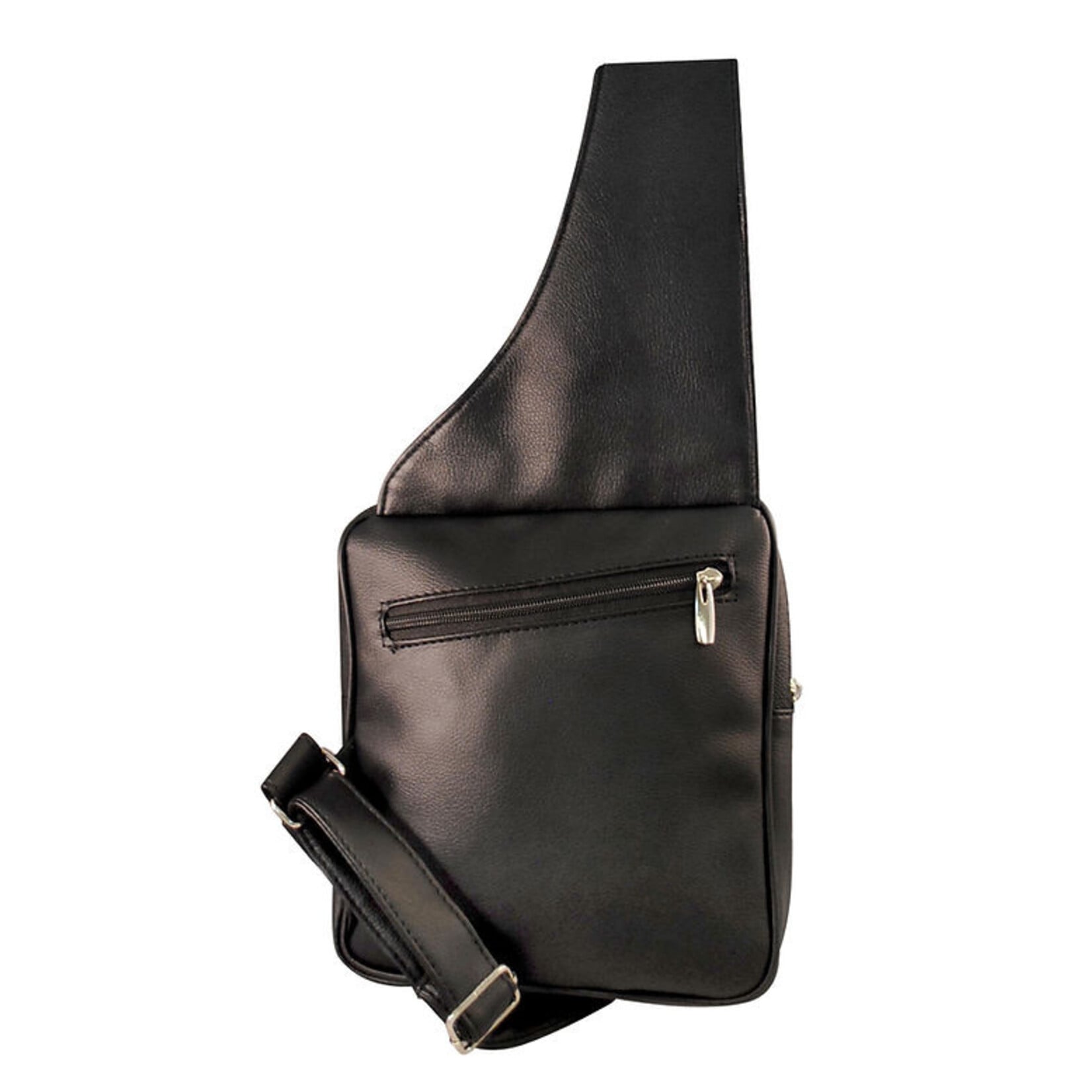 R Leathers RM001 BK - Black - Cowhide Sling Purse w/Water Bottle & Phone Holder