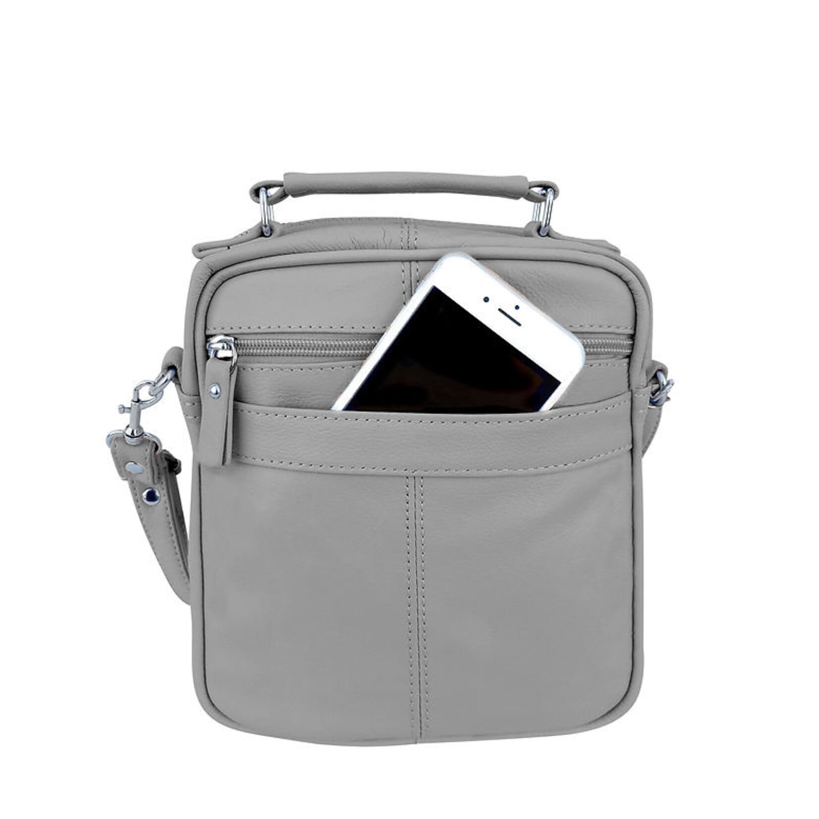 R Leathers RM005A LBN - Light Brown - Cowhide Leather Crossbody