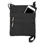 R Leathers RM011 BK - Black - Cowhide Leather Crossbody Bag
