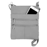 R Leathers RM011 GRY - Gray - Cowhide Leather Crossbody Bag