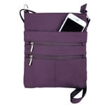 R Leathers RM011 PP - Purple - Cowhide Leather Crossbody Bag