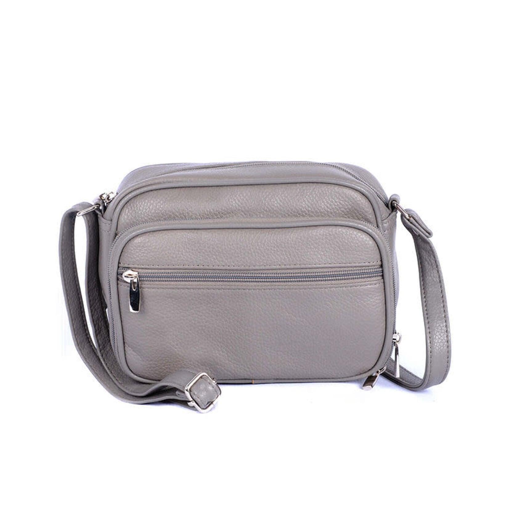 R Leathers RM019A GRY - Gray - Cowhide Leather Crossbody / Shoulder Bag