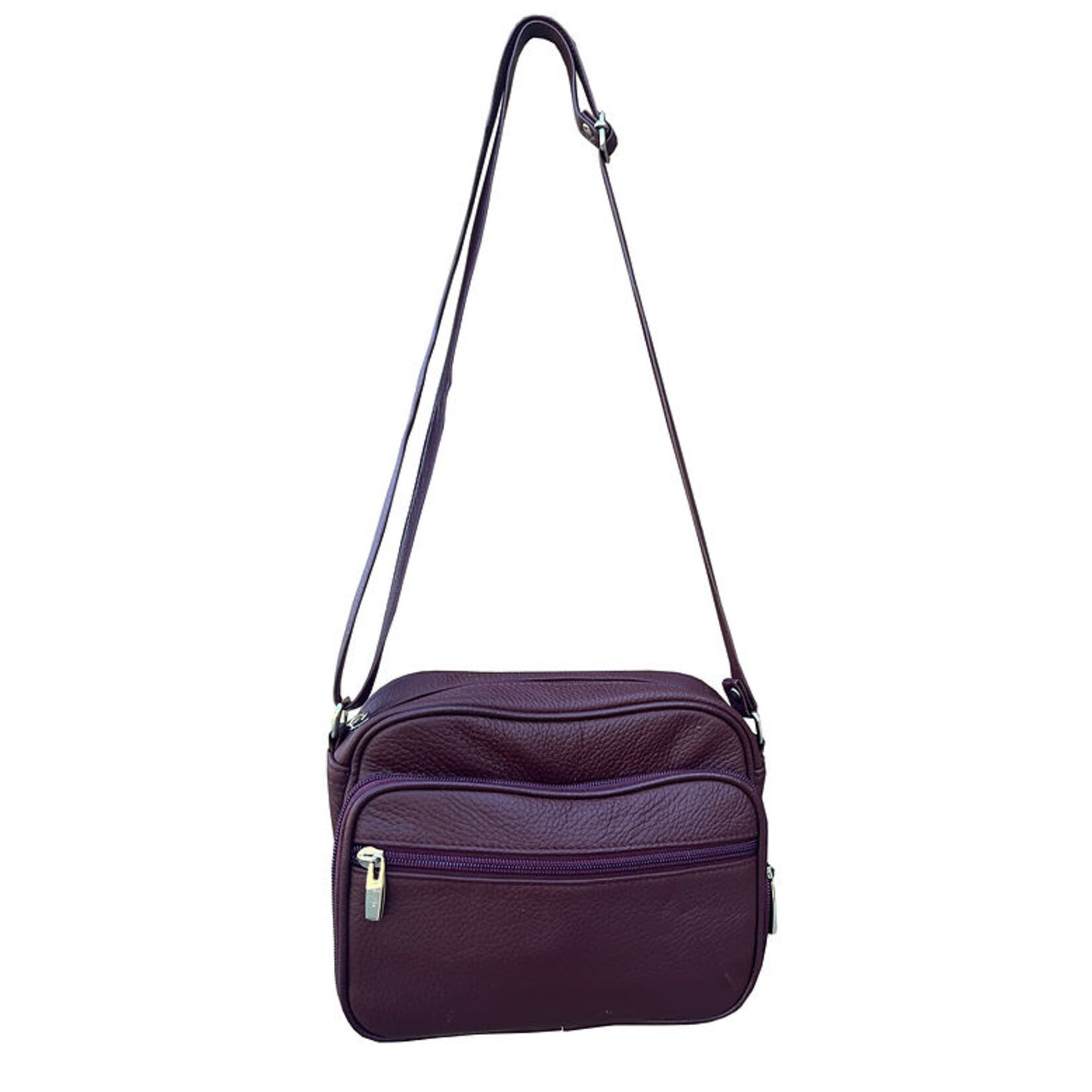 R Leathers RM019A GRY - Gray - Cowhide Leather Crossbody / Shoulder Bag