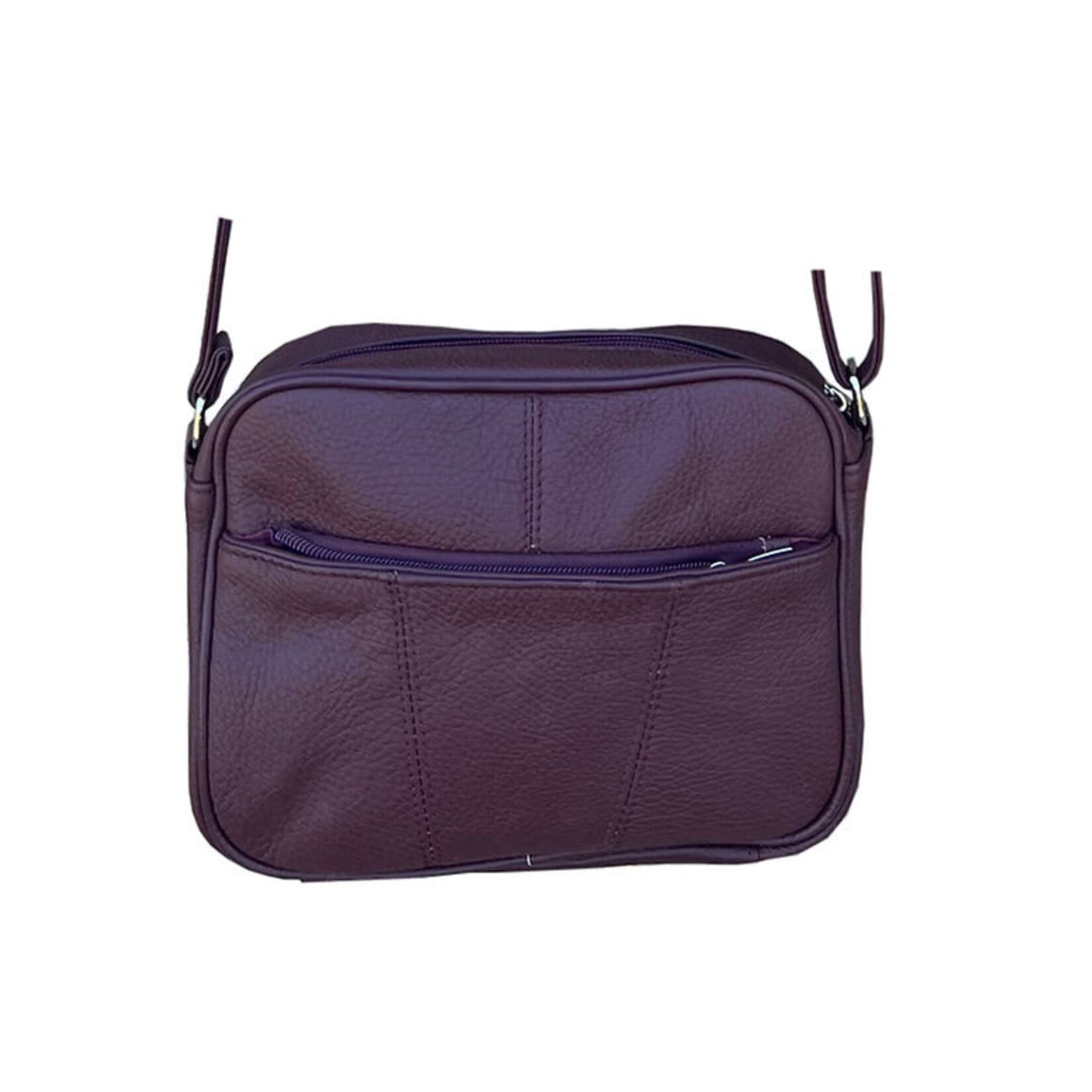 R Leathers RM019A GRY - Gray - Cowhide Leather Crossbody / Shoulder Bag