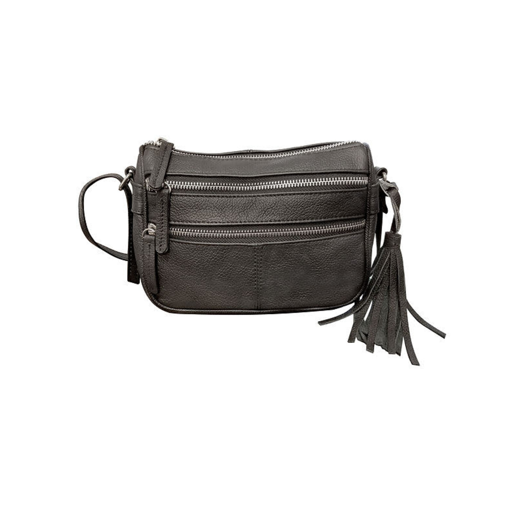 R Leathers RM509 BK - Black - Cowhide Leather Crossbody / Shoulder Bag