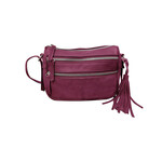 R Leathers RM509 WN - Wine - Cowhide Leather Crossbody / Shoulder Bag