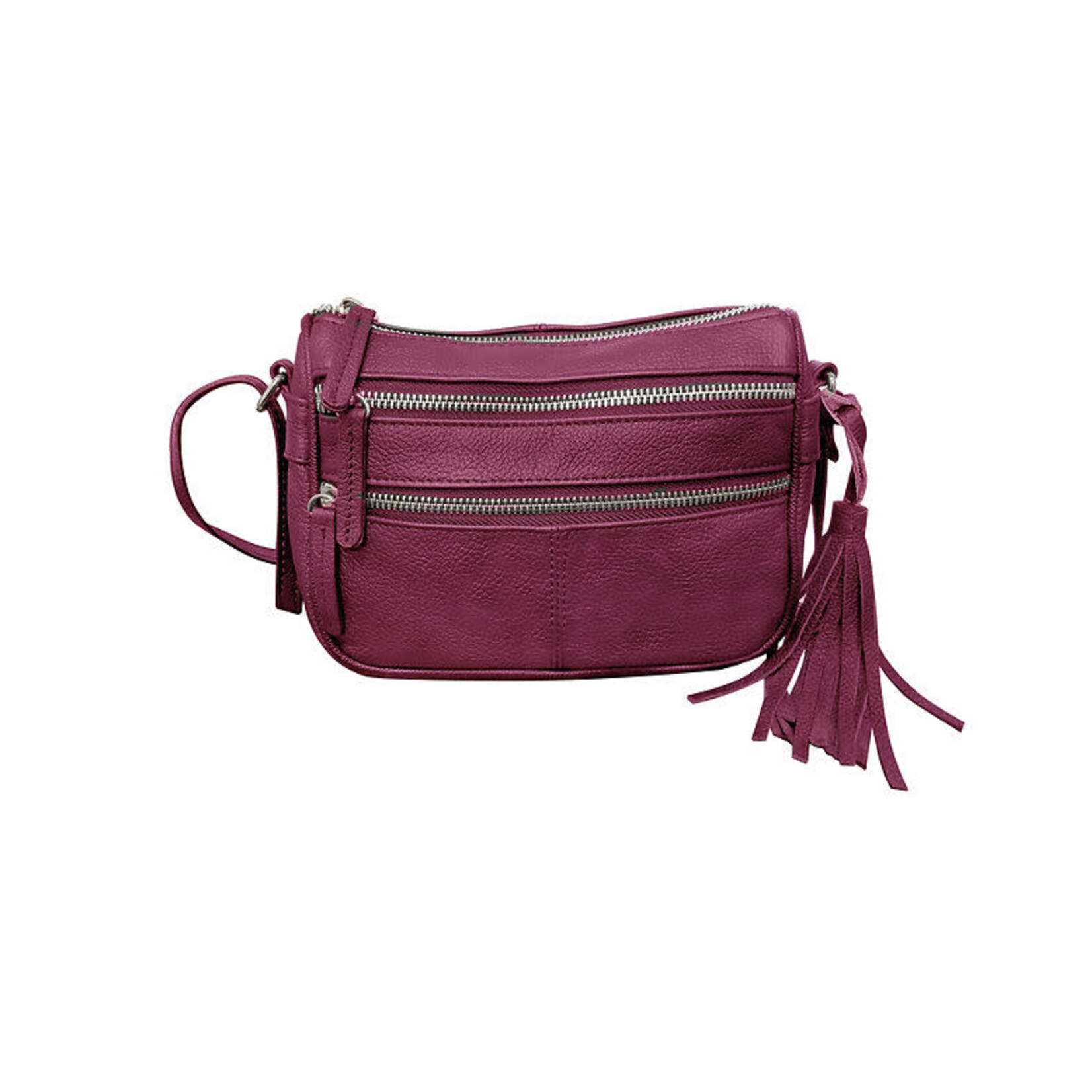 R Leathers RM509 WN - Wine - Cowhide Leather Crossbody / Shoulder Bag