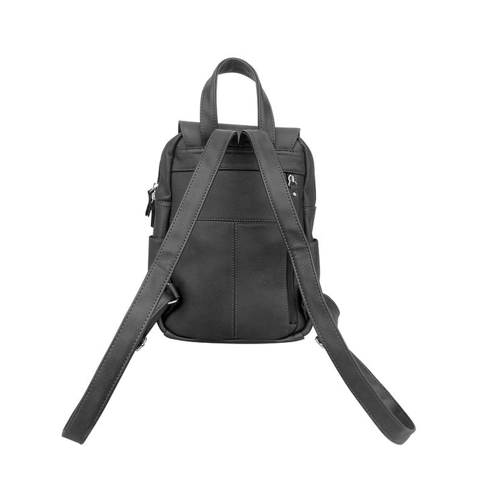 R Leathers W003 BK - Cowhide Leather Backpack - Black