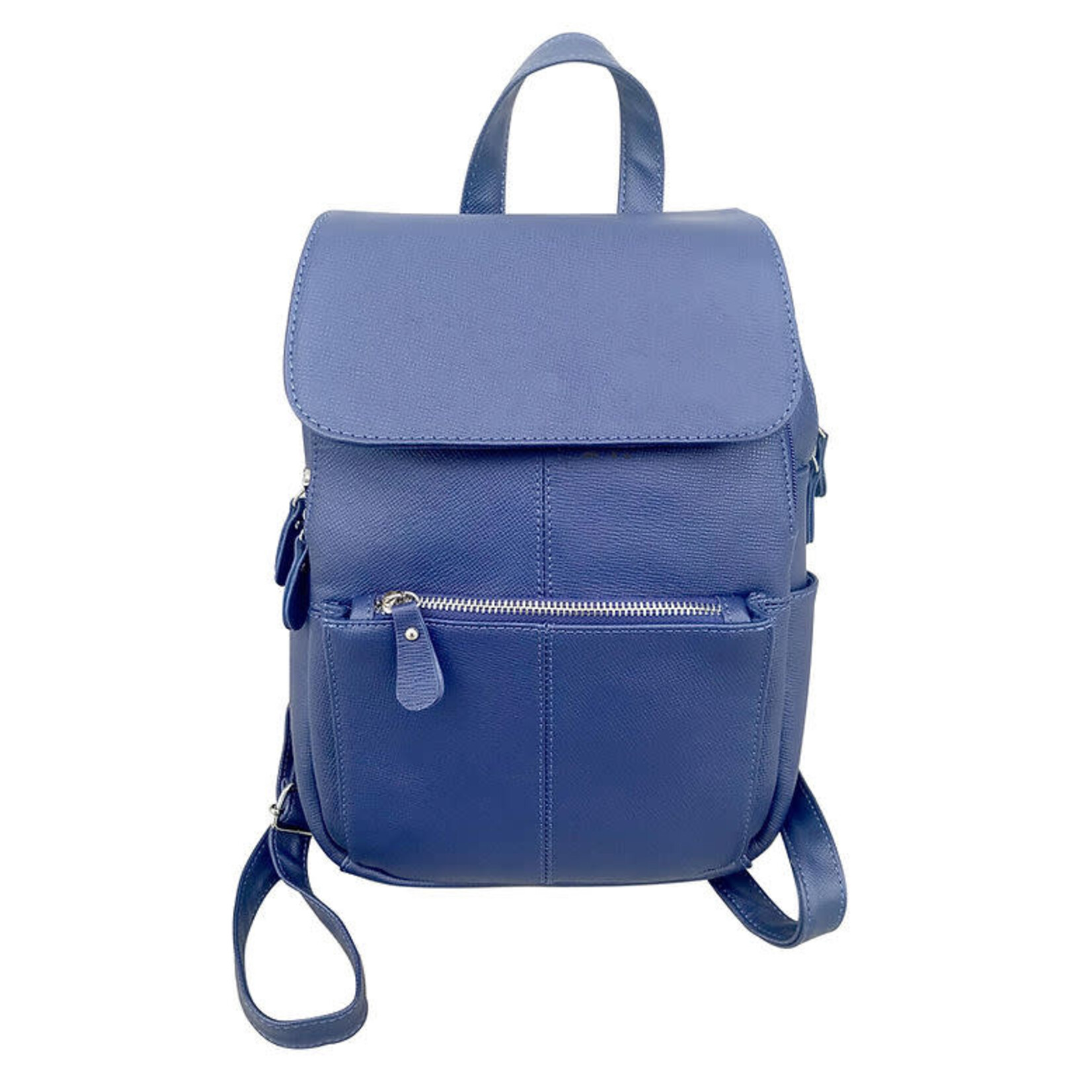 R Leathers W003 NY - Cowhide Leather Backpack - Navy