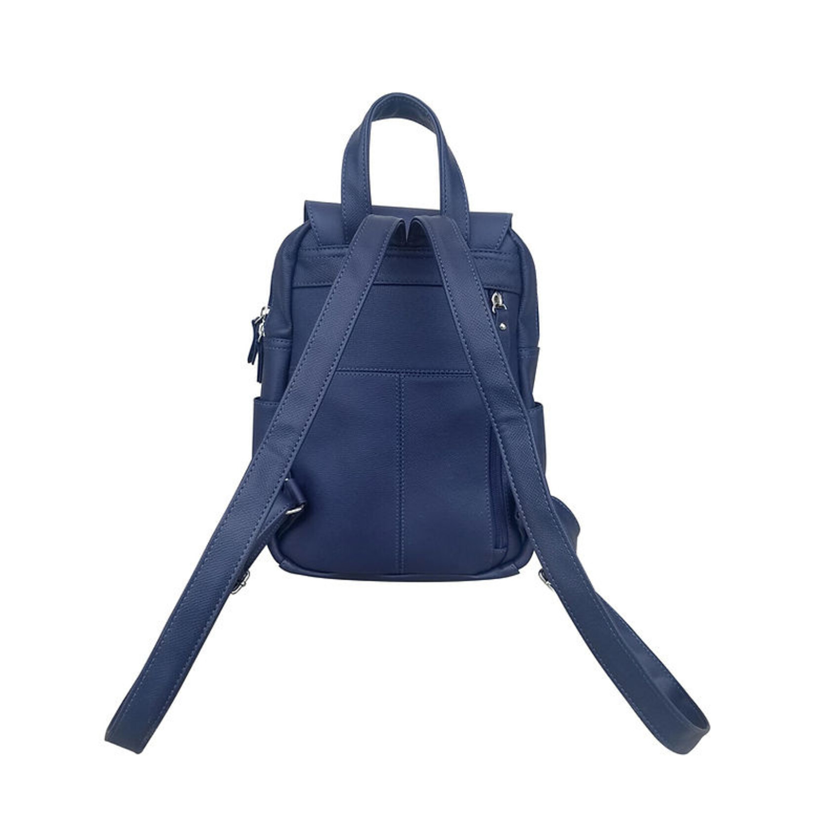 R Leathers W003 NY - Cowhide Leather Backpack - Navy