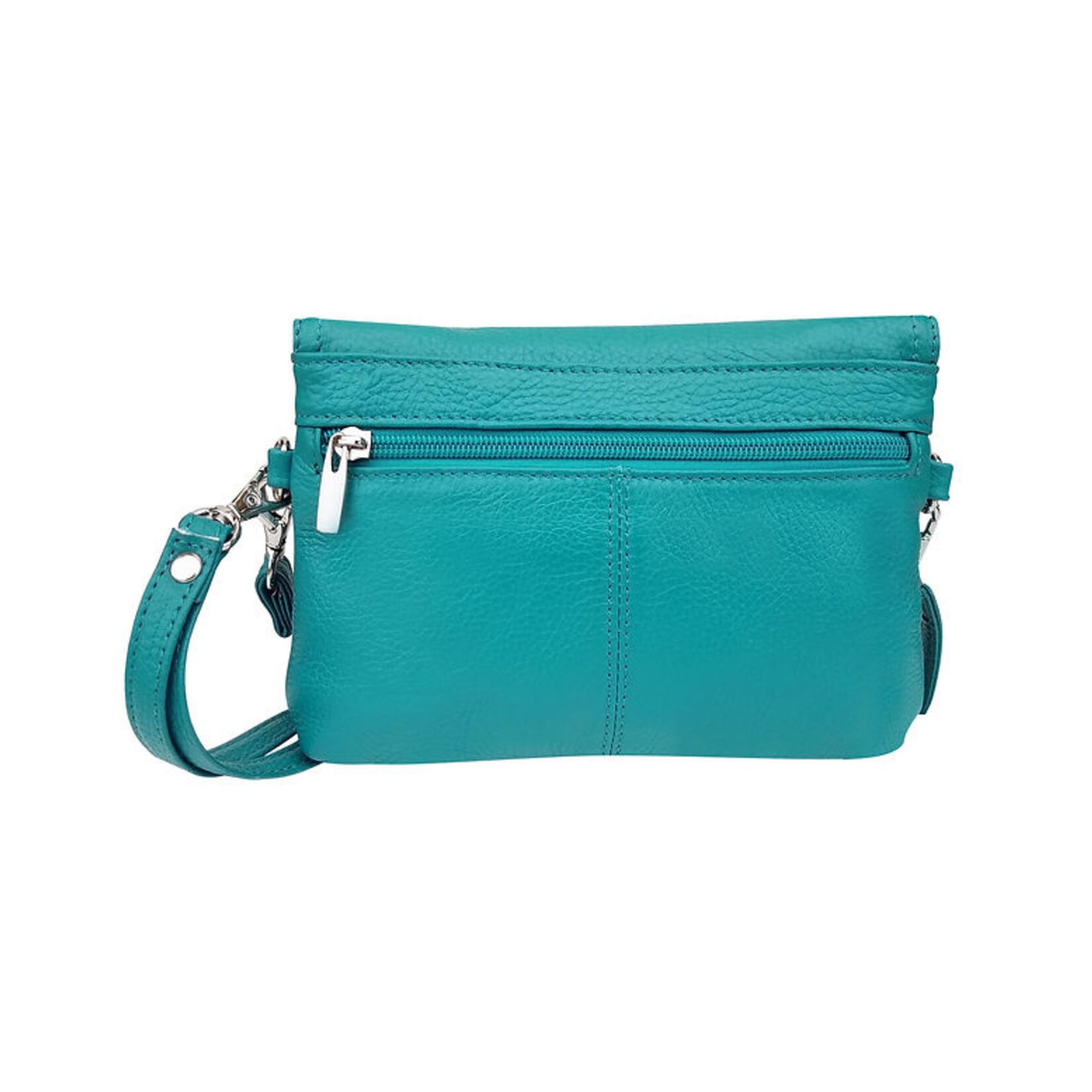 R Leathers W005 TQ - Cowhide Leather Crossbody - Turquoise