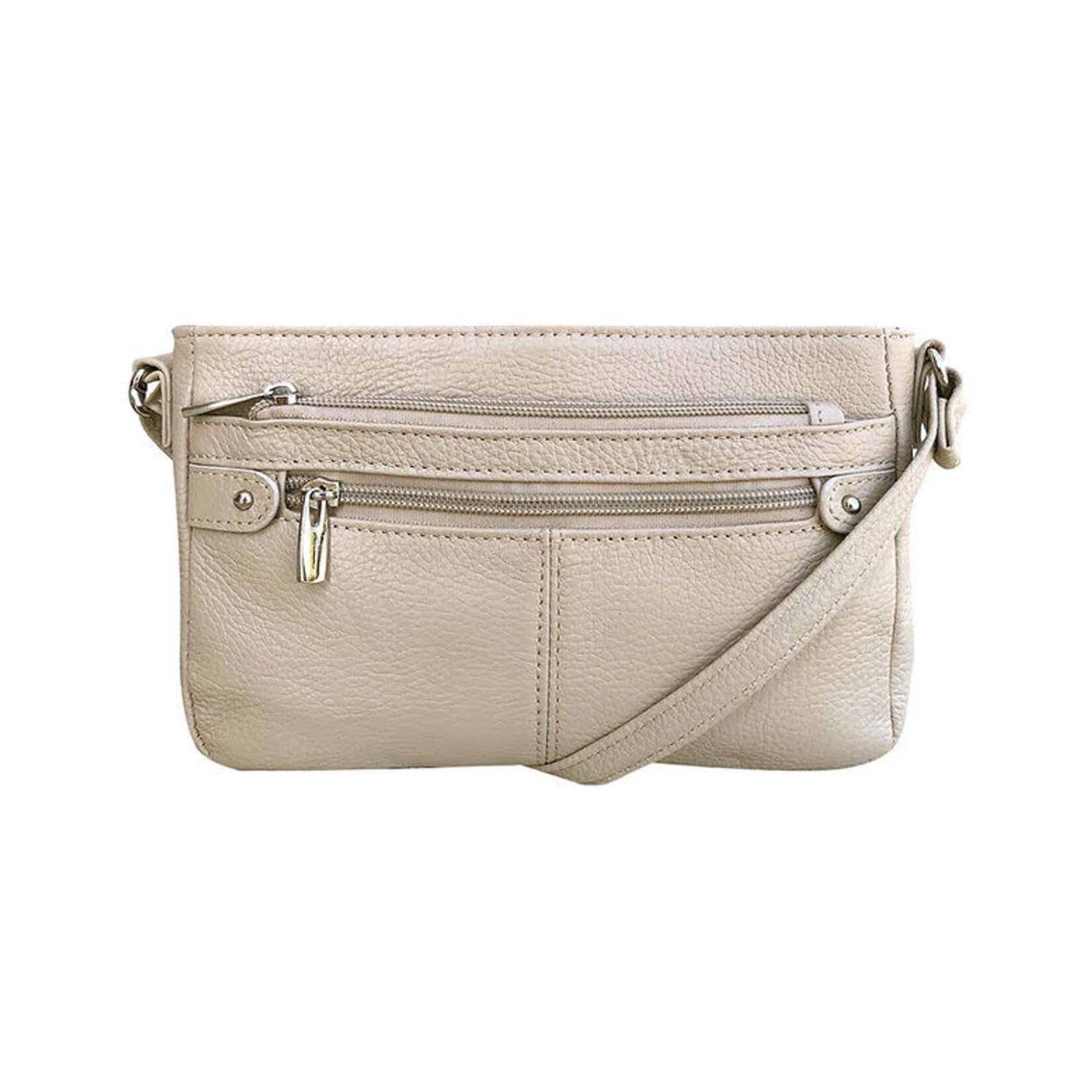 R Leathers W007 CM - Cowhide Leather Crossbody - Cream