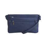 R Leathers W007 NY - Cowhide Leather Crossbody - Navy