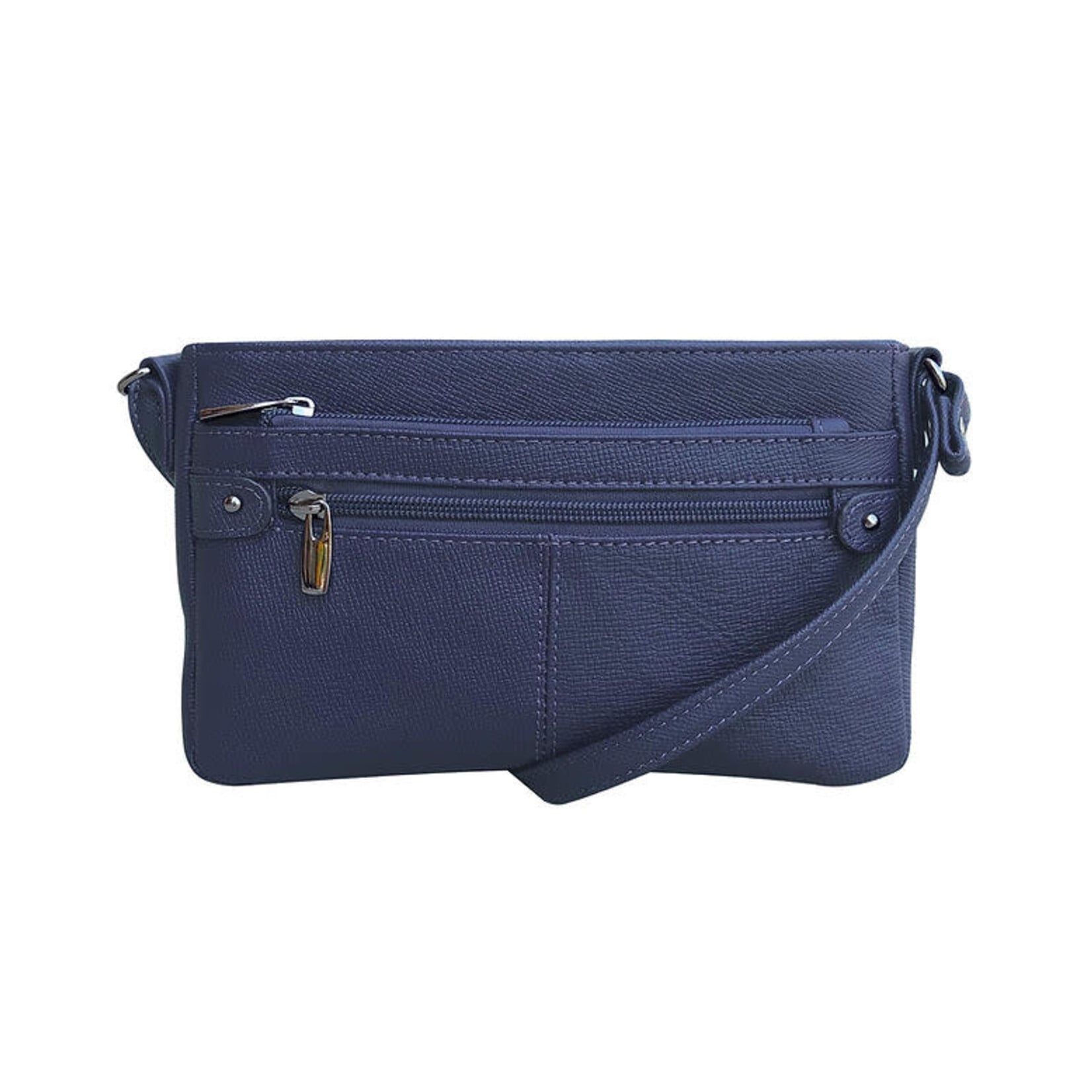 R Leathers W007 NY - Cowhide Leather Crossbody - Navy