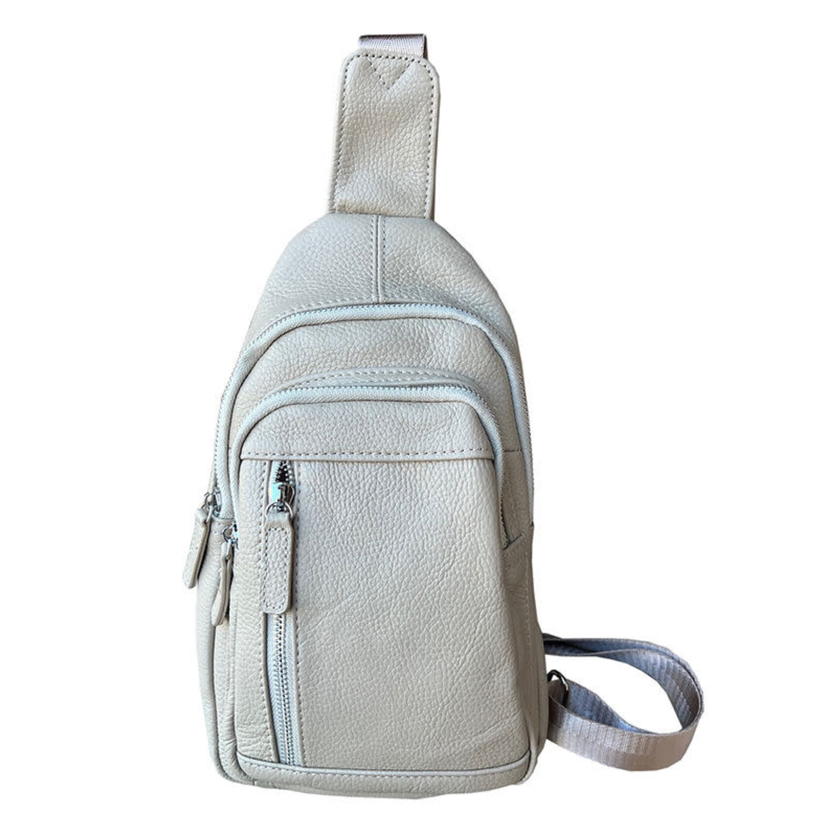 R Leathers W009 CM - Cream - Cowhide Leather Sling Bag