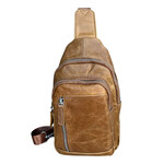 R Leathers W009 LBN - Light Brown - Cowhide Leather Sling Bag