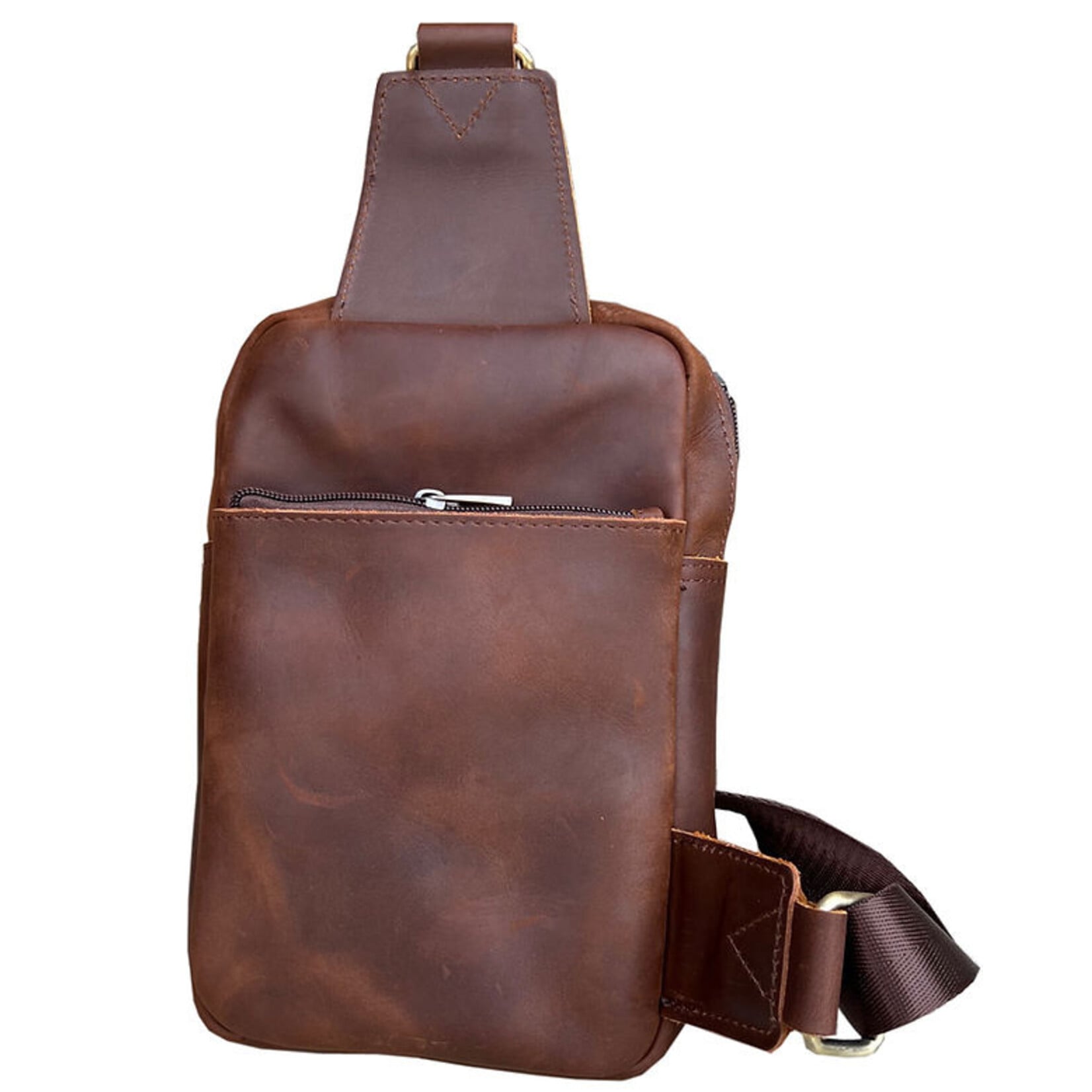 R Leathers W015 BN - Brown - Crazy Horse Leather Travel Bag