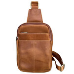 R Leathers W015 LBN - Light Brown - Crazy Horse Leather Travel Bag