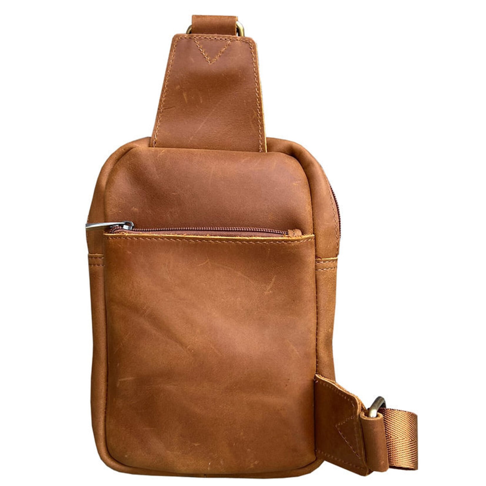 R Leathers W015 LBN - Light Brown - Crazy Horse Leather Travel Bag
