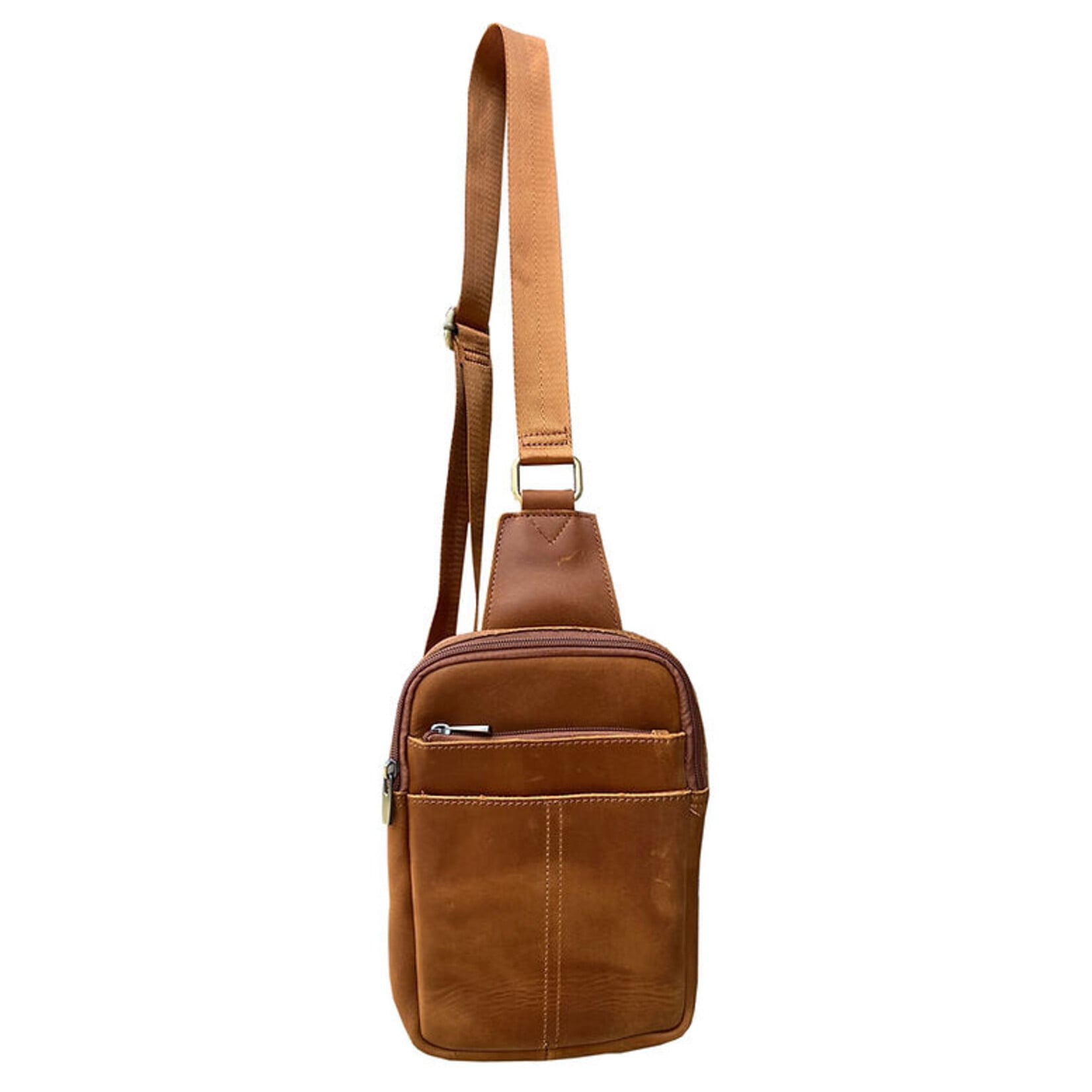R Leathers W015 LBN - Light Brown - Crazy Horse Leather Travel Bag