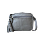 R Leathers W017 GRY - Gray - Cowhide Leather Crossbody
