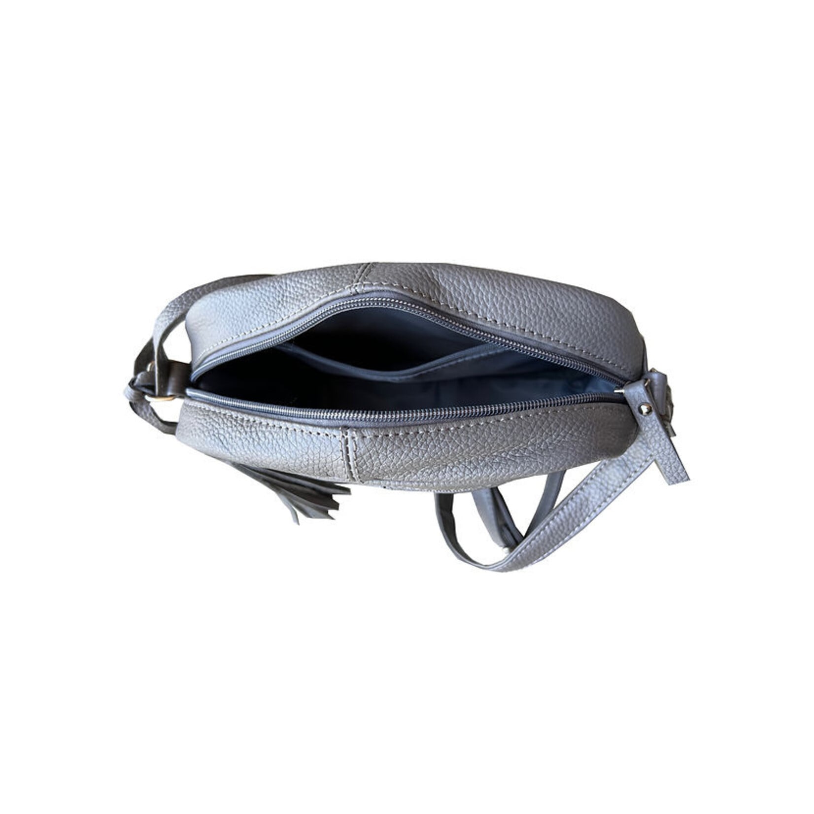 R Leathers W017 GRY - Gray - Cowhide Leather Crossbody
