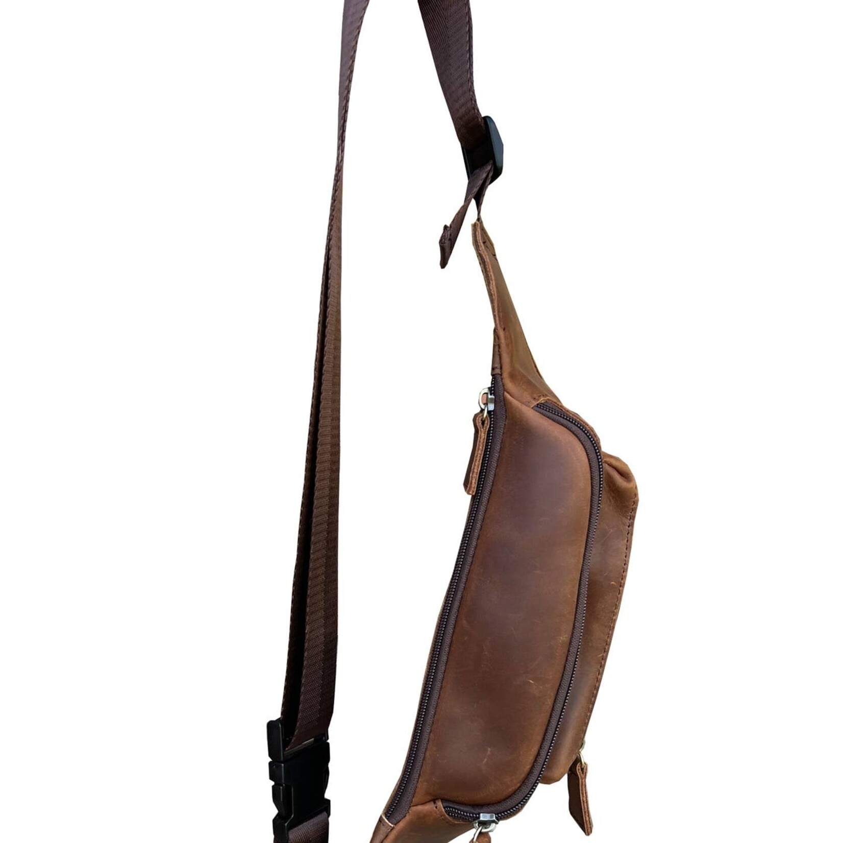 R Leathers W021 BN - Crazy Horse Fanny Pack - Brown