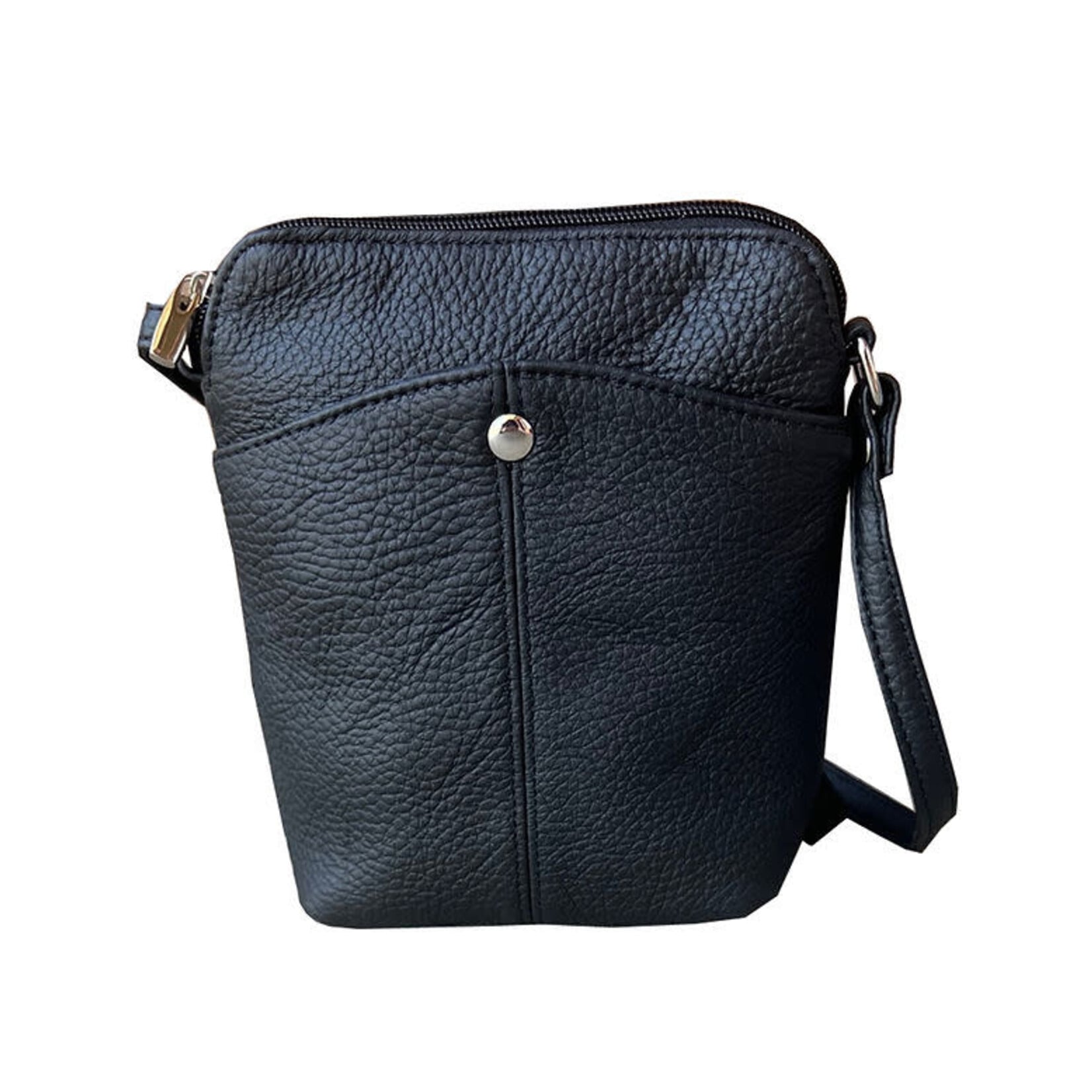 R Leathers W026 BK - Cowhide Women Mini Crossbody Shoulder Bag - Black