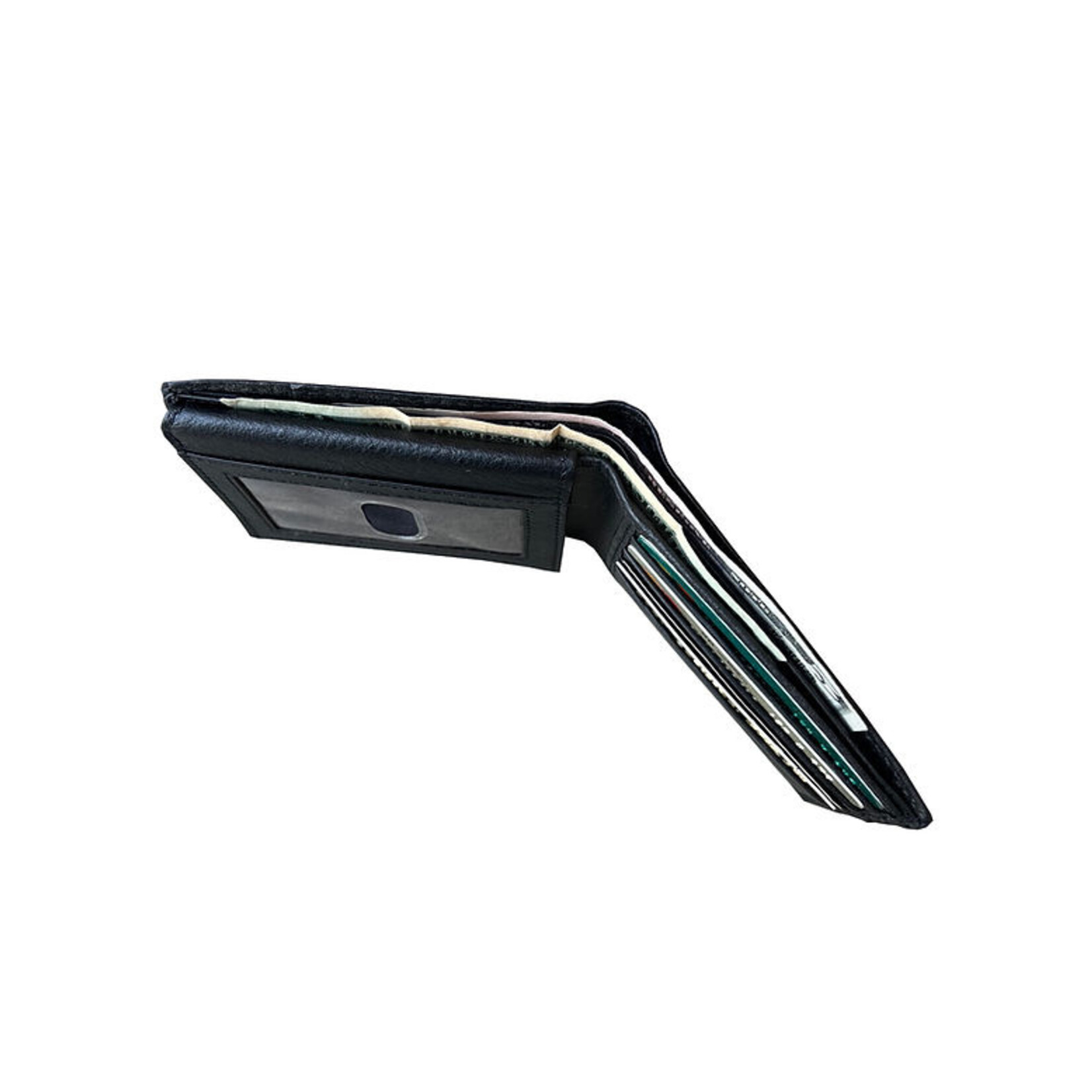 R Leathers 3122 RF - Black - Cowhide bi-fold Wallet