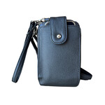 R Leathers 3140 BK - Phone Pouch with Credit Card Slots - Black
